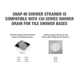 Oatey 4-1/4-in Snap-Tite Square Brushed Nickel Strainer