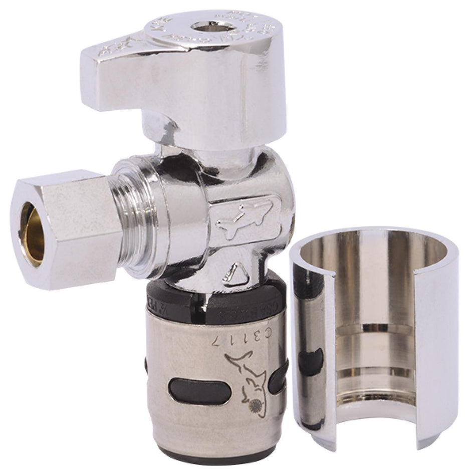 SharkBite EvoPEX 1/2 in. Push-to-Connect x 3/8 in. Compression Quarter Turn Angle Stop Valve