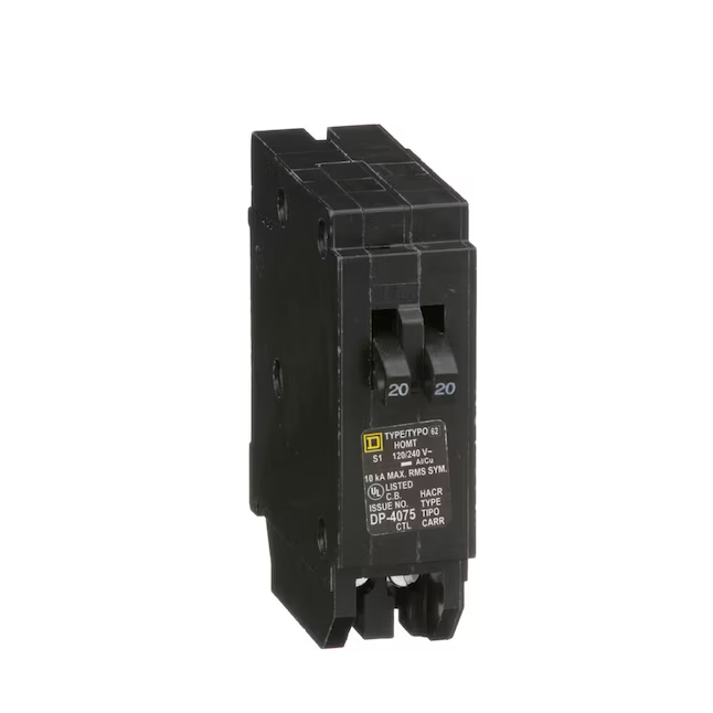 Square D Homeline 20-amp/20-amp 1-Pole Tandem Circuit Breaker