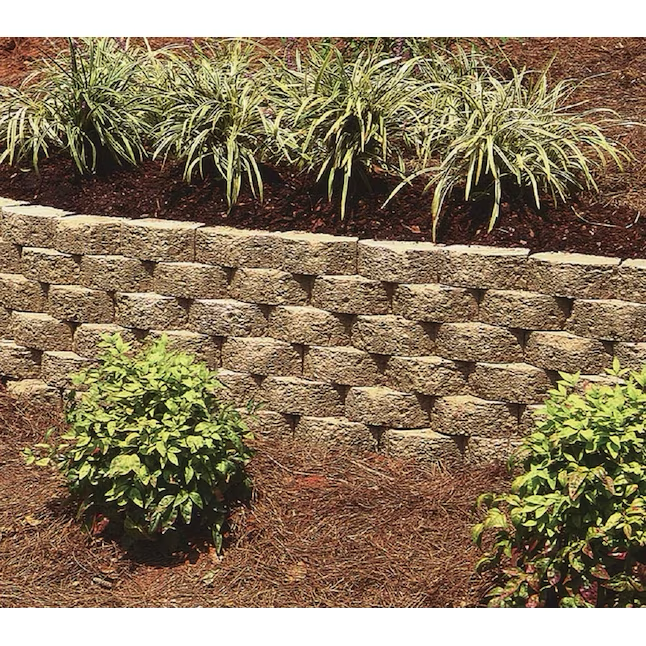 4-in H x 11.5-in L x 7.5-in D Red/Charcoal Concrete Retaining Wall Block