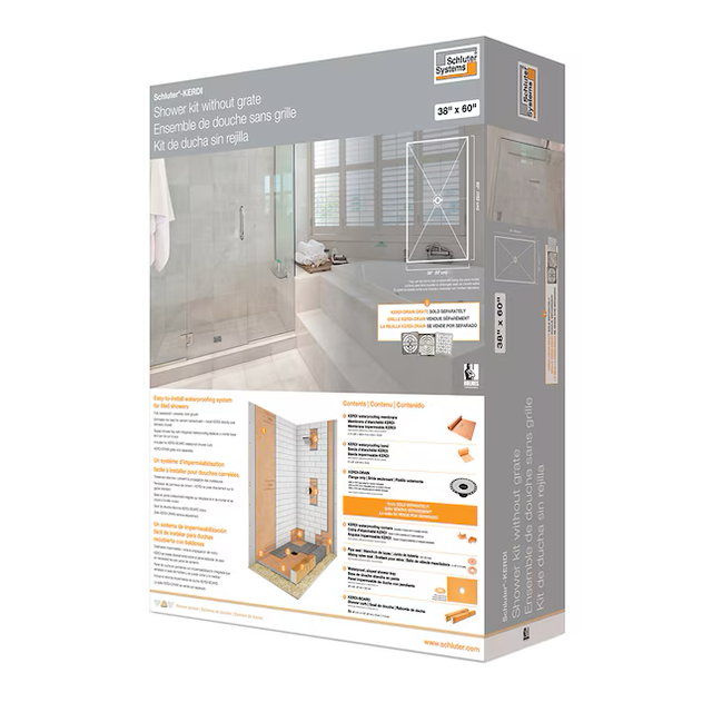 Schluter Systems Kerdi-Shower-Kit 38-in x 60-in PVC Flange 2-in