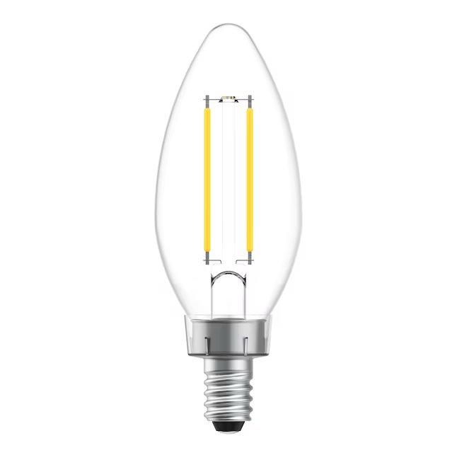 Bombilla LED regulable GE Classic EQ B10 de 40 vatios con base de candelabro en blanco suave (E-12) (paquete de 6)