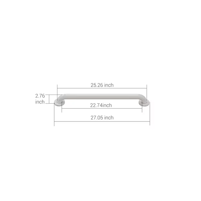 Project Source Concealed Screw 24-in White Wall Mount ADA Compliant Grab Bar (500-lb Weight Capacity)