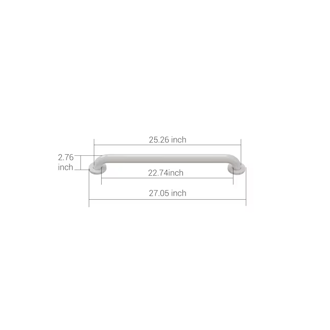 Project Source Concealed Screw 24-in White Wall Mount ADA Compliant Grab Bar (500-lb Weight Capacity)