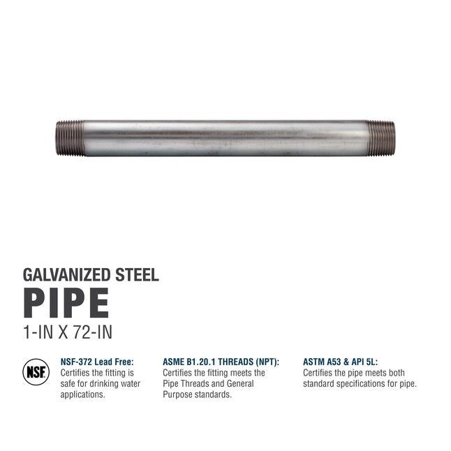 Southland 1-in x 72-in Galvanized Pipe