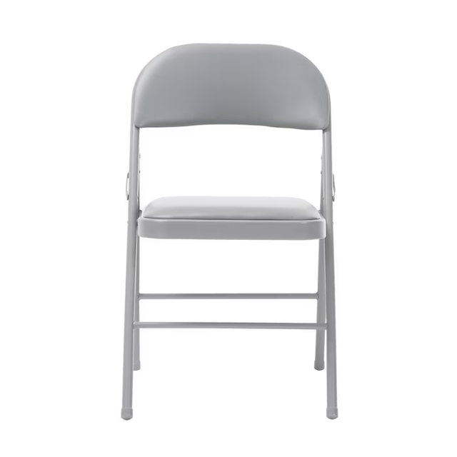 Cosco Gray Standard Folding Chair with Padded Seat (Indoor)