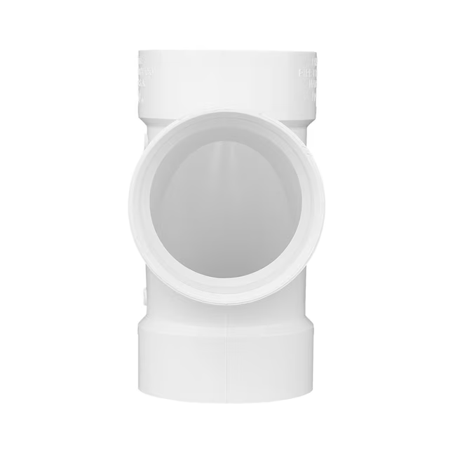 Charlotte Pipe 4-in x 4-in x 4-in PVC DWV Hub Sanitary Tee for Non-Potable Water Applications