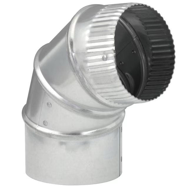 Codo de conducto ajustable de 90 grados redondo de acero galvanizado calibre 30 de 4 pulgadas IMPERIAL