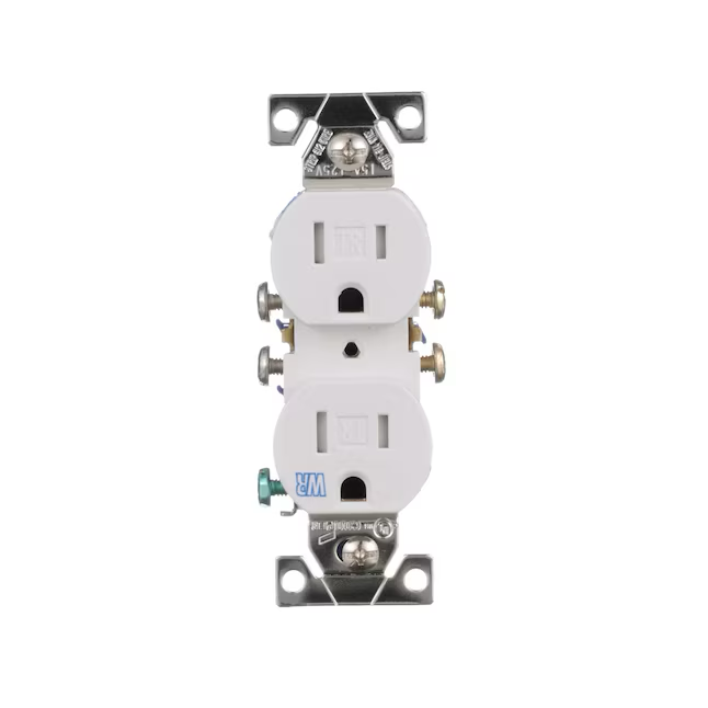 Eaton 15-Amp 125-volt Tamper Resistant Weather Resistant Residential Duplex Outlet, White