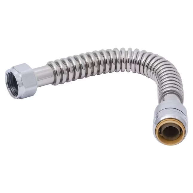 SharkBite 12-in 3/4-in Push-to-Connect Inlet x 3/4-in FIP Outlet Corrugated Stainless Steel Water Heater Connector