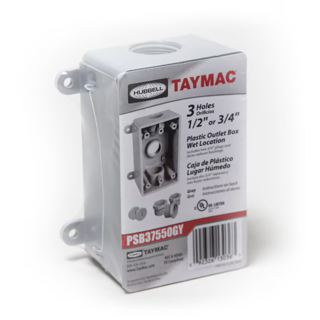 Hubbell TayMac 1-Gang PVC Weatherproof New Work/Old Work Rectangular Electrical Box