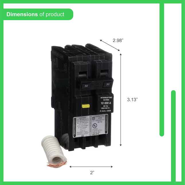 Square D Homeline 30-Ampere 2-poliger FI-Schutzschalter