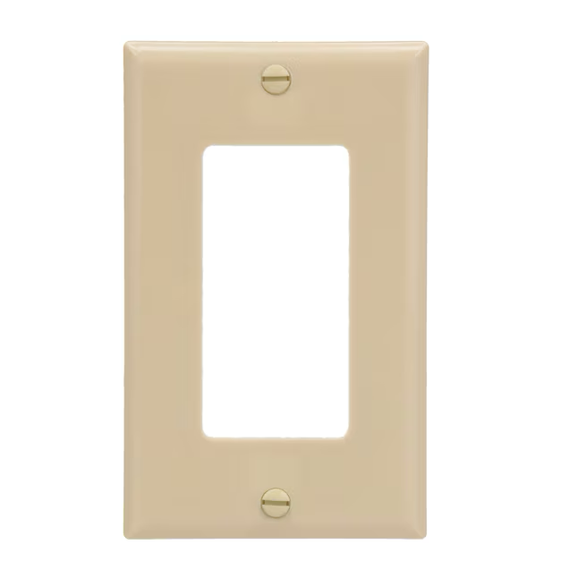 Eaton 1-Gang Standard Size Ivory Plastic Indoor Decorator Wall Plate