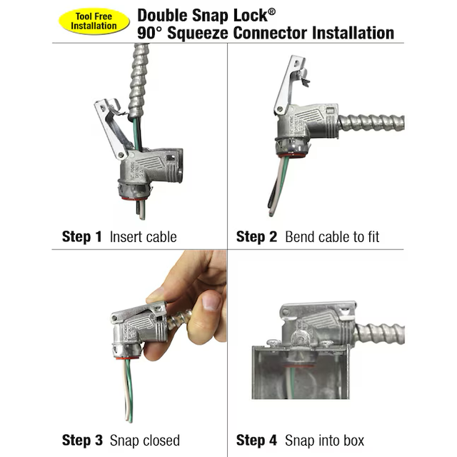 Sigma ProConnex 1/2-in 90-Degree Flexible Die Cast Zinc Squeeze Connector Conduit Fittings