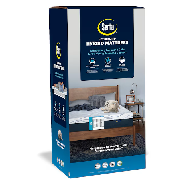 Serta 10-in Full Hybrid Memory Foam/Coil Blend Mattress in a Box