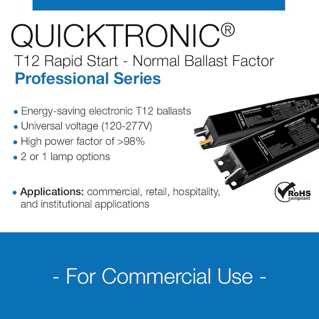 QUICKTRONIC T12 2-Bulb Commercial Fluorescent Light Ballast