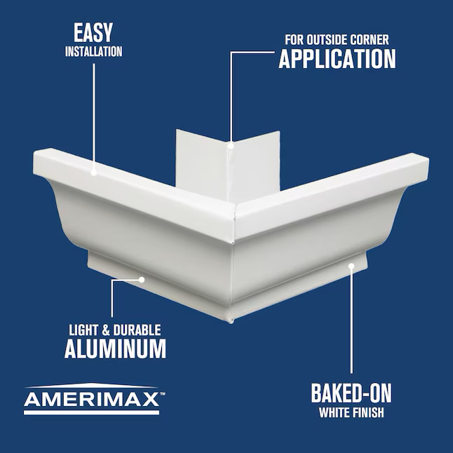 Amerimax 5-in x 7.5-in White K Style Gutter Outside Corner