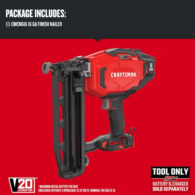 CRAFTSMAN V20 2.5-in 16-Gauge Cordless Finish Nailer (Bare Tool Only)