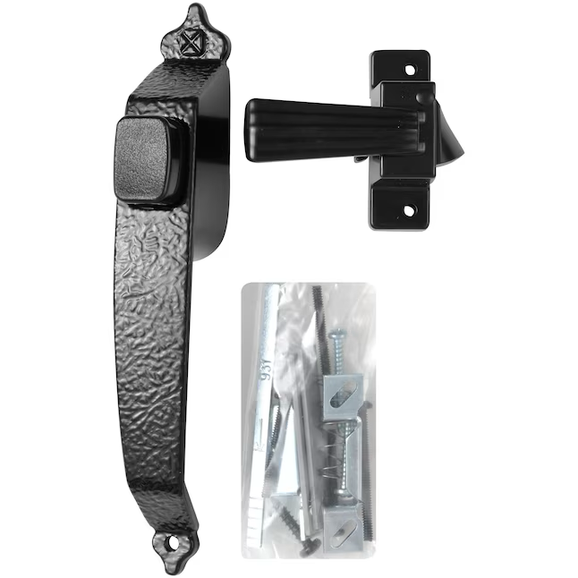 WRIGHT PRODUCTS 1.8-in Adjustable Black Die-cast Metal Push-button Screen/storm Door Hardware Kit