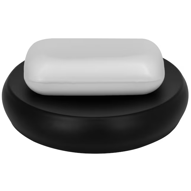 allen + roth Matte Black Stainless Steel Soap Dish