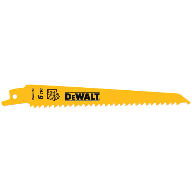 DEWALT Bi-Metall-Säbelsägeblatt, 6 Zoll, 6 Zähne pro Zoll, zum Holzschneiden (5er-Pack)