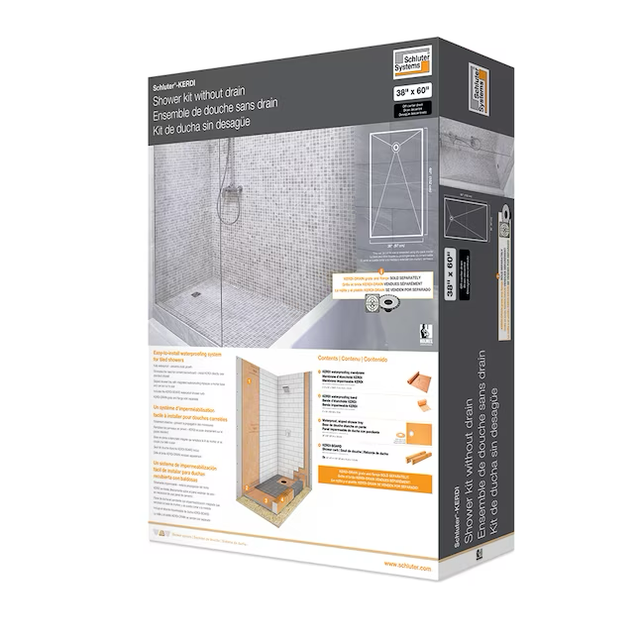 Schluter Systems Kerdi-Shower-Kit 38-in x 60-in Offset PVC Flange 2-in