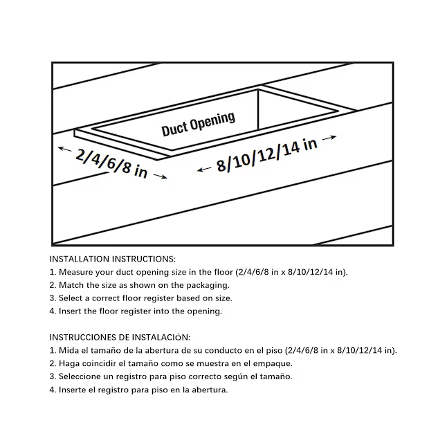 Registro de piso blanco de acero de 4 x 10 pulgadas RELIABILT