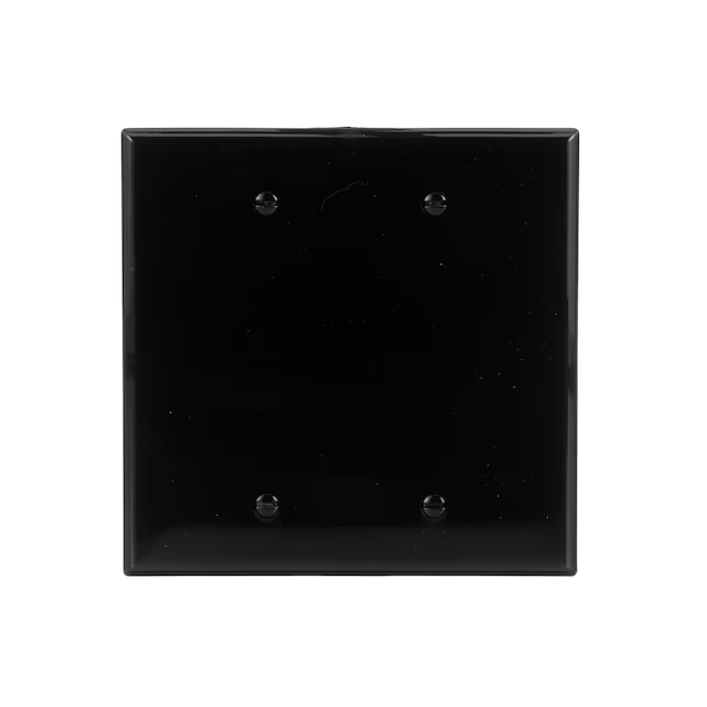 Eaton 2-Gang Midsize Black Polycarbonate Indoor Blank Wall Plate