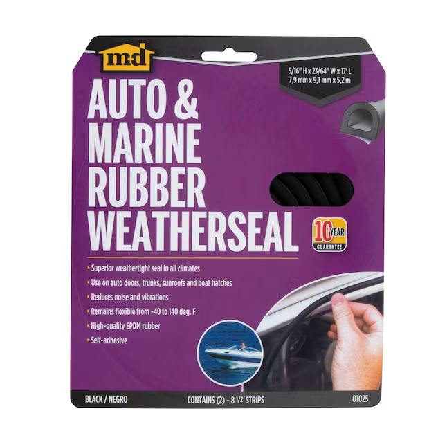 M-D 17-ft x 11/32-in x 5/16-in Black Rubber Foam Window Weatherstrip