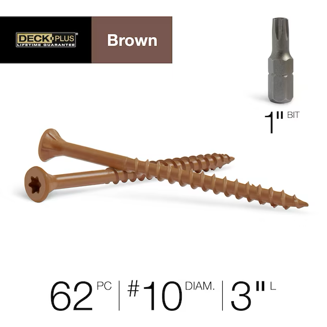 Deck Plus #10 x 2-1/2-in Wood To Wood Deck Screws (62-Per Box)