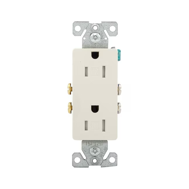 Eaton 15-Amp 125-volt Tamper Resistant Residential Decorator Outlet, Light Almond (10-Pack)