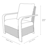 Allen + Roth Camdon Juego de 2 sillas de conversación estacionarias con estructura de acero de mimbre marrón oscuro y asiento tipo cabestrillo gris