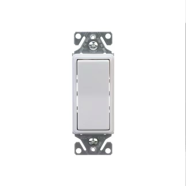 Eaton 15-Amp Single-Pole Illuminated Rocker Light Switch, White