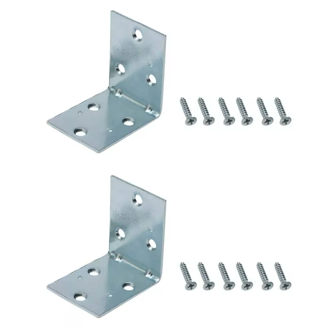 RELIABILT 2.5-in x 1.5-in x 2.5-in-Gauge Zinc Steel Corner Brace (2-Pack)