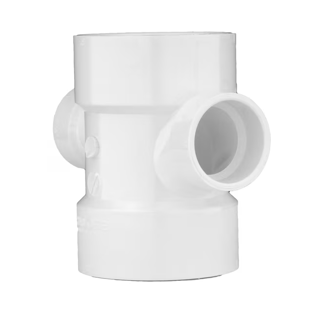 Charlotte Pipe 1-1/2-in PVC DWV Double Sanitary Tee