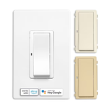 Eaton Wi-Fi Smart Interruptor de luz maestro basculante inteligente unipolar/3 vías, 15 amperios, blanco/almendra claro/marfil