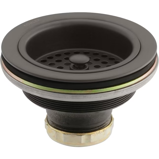 KOHLER Duostrainer 3.5-in Matte Black Brass Strainer