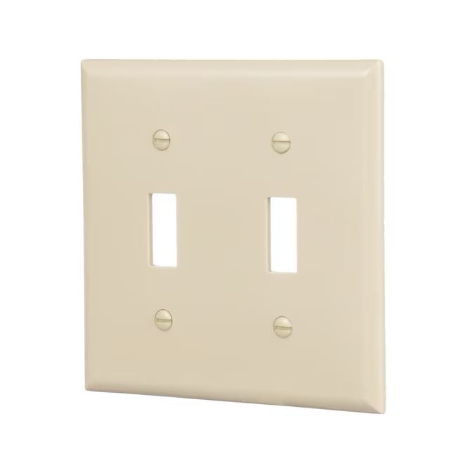 Eaton - Placa de pared para interior de plástico color marfil, tamaño estándar, 2 unidades