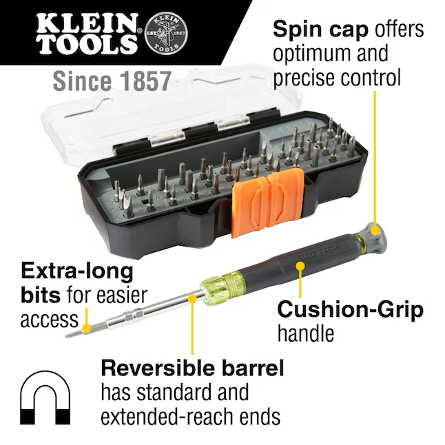 Juego de destornilladores de puntas múltiples surtidos con mango bimaterial de 40 piezas Klein Tools