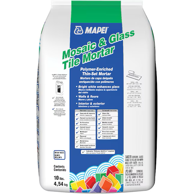 MAPEI Mosaic and Glass Tile White Thinset Tile Mortar (10-lb)