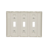 Eaton 3-Gang Midsize Light Almond Polycarbonate Indoor Toggle Wall Plate