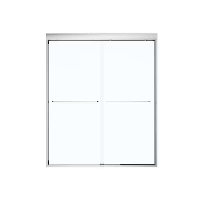 MAAX Aura Chrome Puerta de ducha corrediza de derivación semisin marco de 55 a 59 x 71 pulgadas