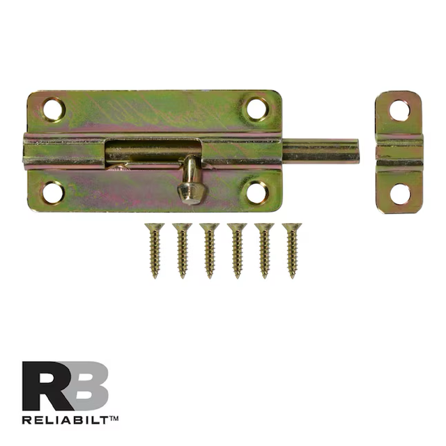 RELIABILT 4-in Polished Brass Steel Barrel Bolt