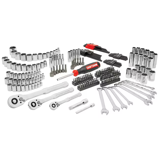 CRAFTSMAN 256-Piece Standard (SAE) and Metric Polished Chrome Mechanics Tool Set with Hard Case