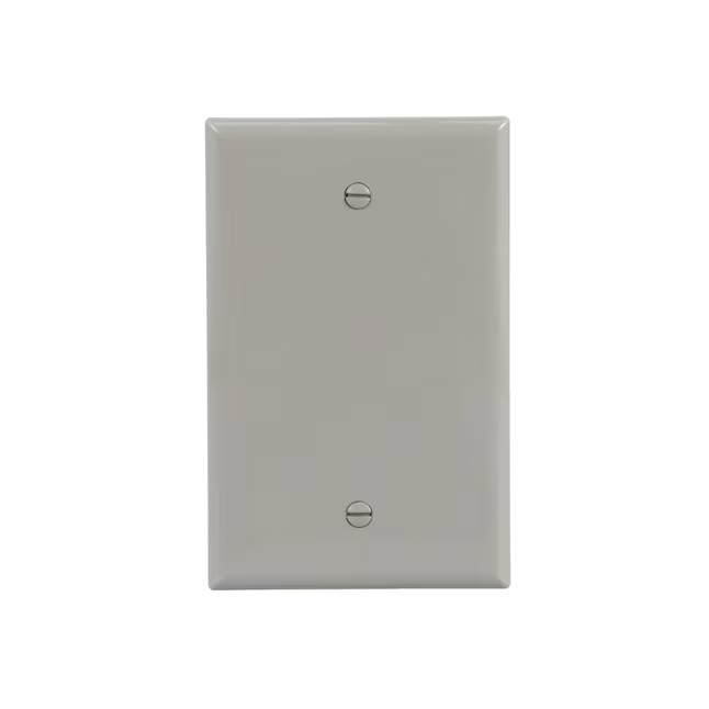 Eaton 1-Gang Midsize Gray Polycarbonate Indoor Blank Wall Plate