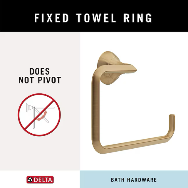 Delta 4-Piece Eldren Champagne Bronze Decorative Bathroom Hardware Set with Toilet Paper Holder,Towel Ring and Robe Hook