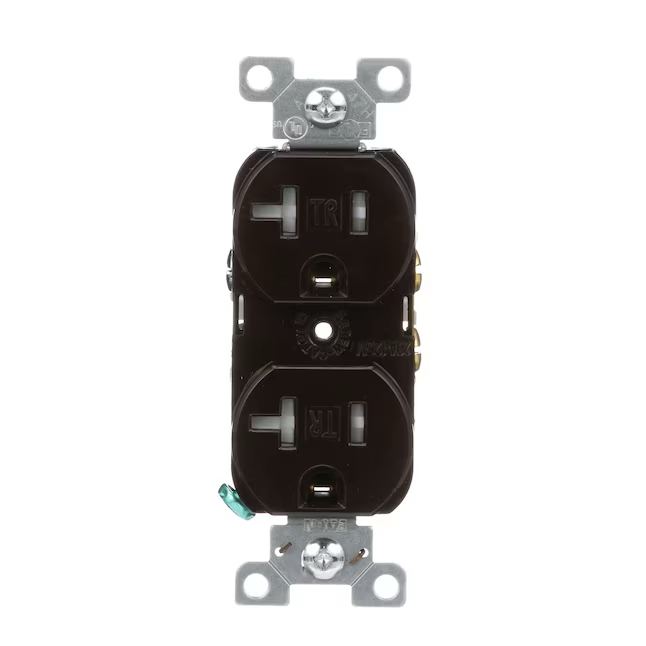 Eaton 20-Amp 125-volt Tamper Resistant Commercial Duplex Outlet, Brown