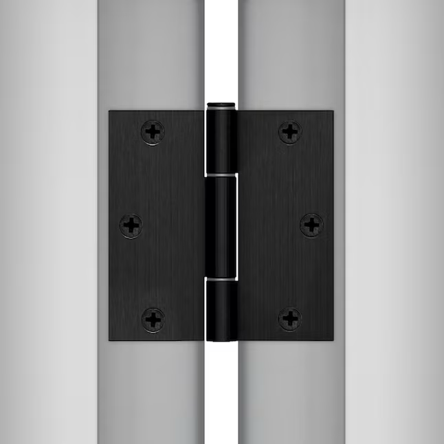 RELIABILT No-Squeak 3-1/2-in H x Square Matte Black Mortise Interior/Exterior Door Hinge (3-Pack)