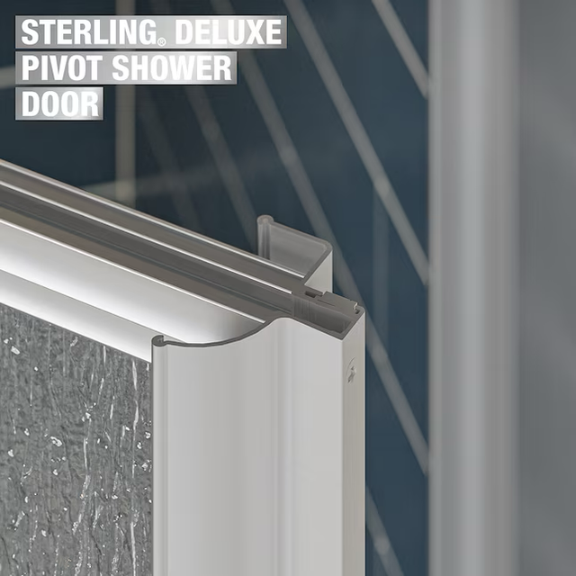 Sterling Deluxe Silver 27-1/2-in to 31-1/4-in W x 65.5-in H Framed Pivot Shower Door