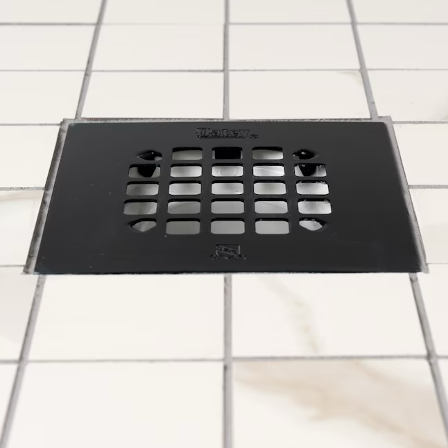 Oatey 4-1/4-in Snap-Tite Square Matte Black Strainer